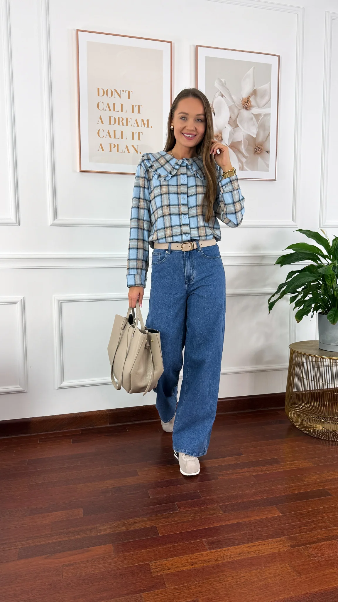 Koszula w kratę Azela w kratę niebieska