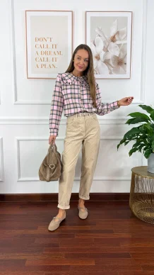 Bawełniane spodnie Sole beżowe