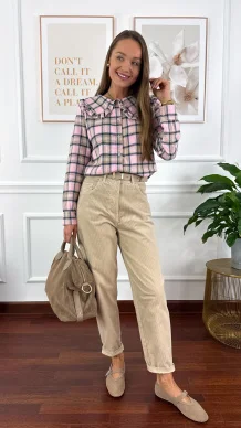 Bawełniane spodnie Sole beżowe