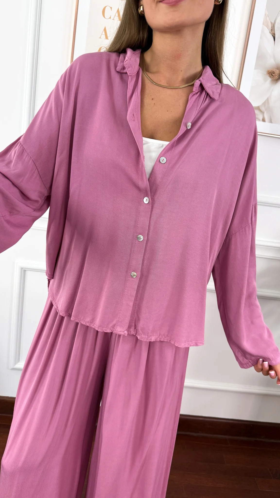 Wiskozowy komplet Ressa jagodowy