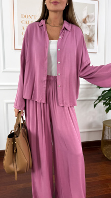 Wiskozowy komplet Ressa jagodowy