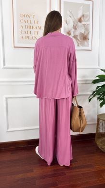 Wiskozowy komplet Ressa jagodowy