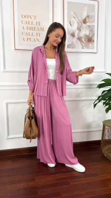 Wiskozowy komplet Ressa jagodowy