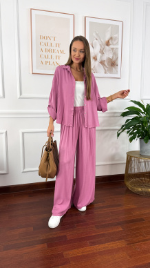 Wiskozowy komplet Ressa jagodowy