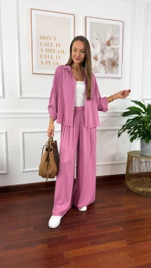 Wiskozowy komplet Ressa jagodowy