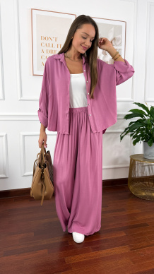 Wiskozowy komplet Ressa jagodowy