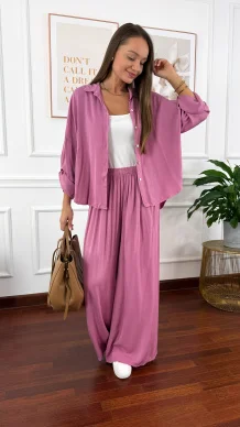 Wiskozowy komplet Ressa jagodowy