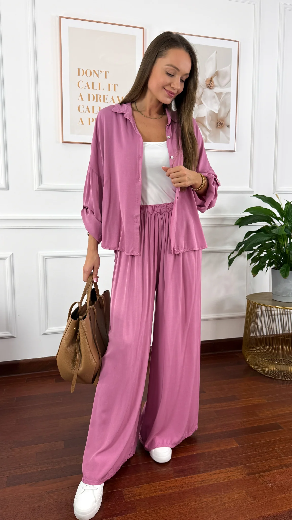 Wiskozowy komplet Ressa jagodowy