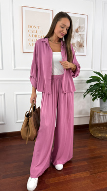 Wiskozowy komplet Ressa jagodowy