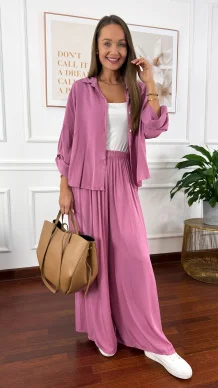 Wiskozowy komplet Ressa jagodowy