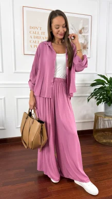 Wiskozowy komplet Ressa jagodowy