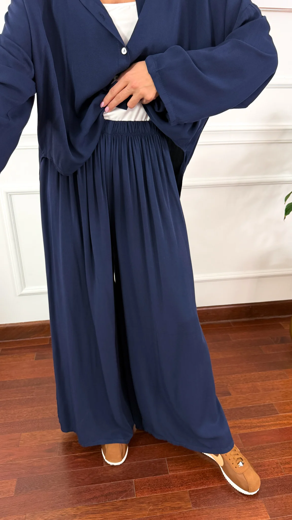 Wiskozowy komplet Ressa granatowy