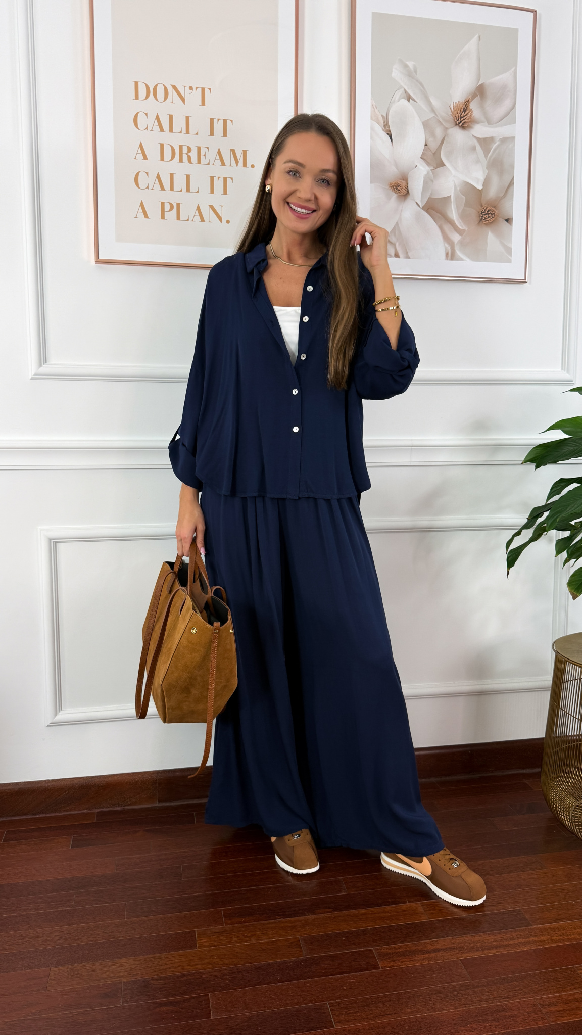 Wiskozowy komplet Ressa granatowy