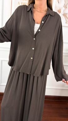 Wiskozowy komplet Ressa czekoladowy