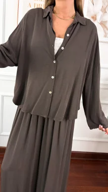 Wiskozowy komplet Ressa czekoladowy