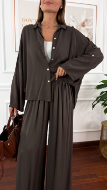 Wiskozowy komplet Ressa czekoladowy