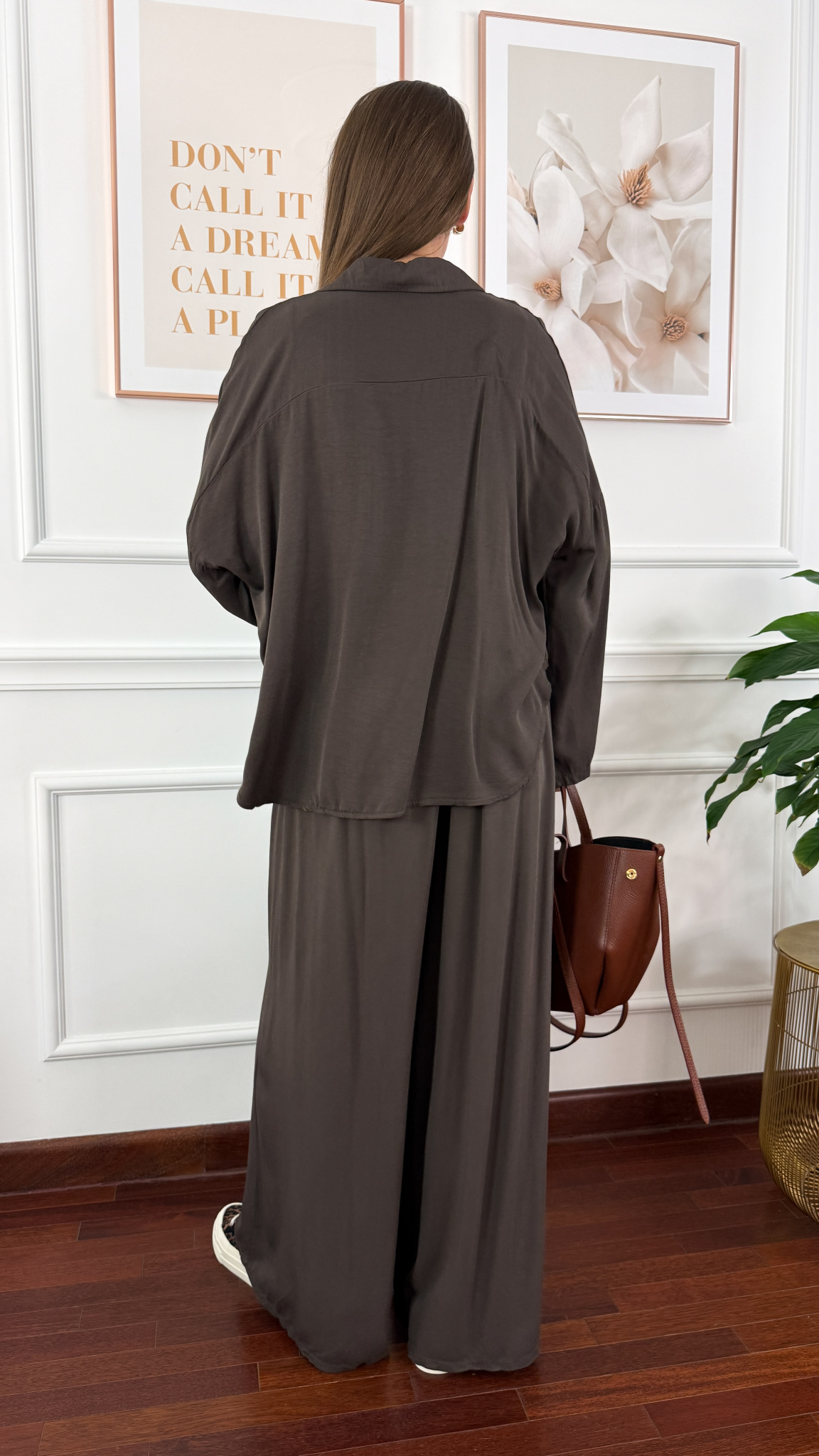 Wiskozowy komplet Ressa czekoladowy