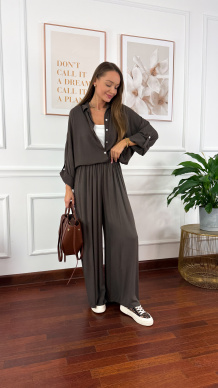 Wiskozowy komplet Ressa czekoladowy