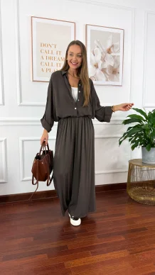 Wiskozowy komplet Ressa czekoladowy