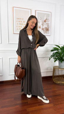 Wiskozowy komplet Ressa czekoladowy