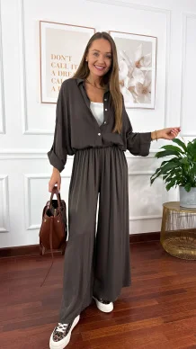 Wiskozowy komplet Ressa czekoladowy