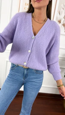 Alpakowy kardigan Nolia fioletowy