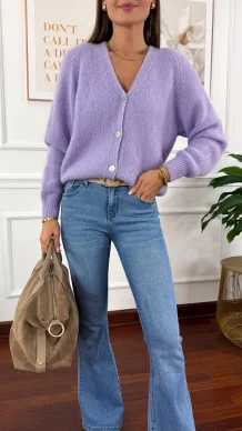 Alpakowy kardigan Nolia fioletowy