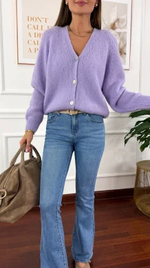 Alpakowy kardigan Nolia fioletowy