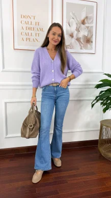 Alpakowy kardigan Nolia fioletowy