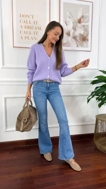 Alpakowy kardigan Nolia fioletowy