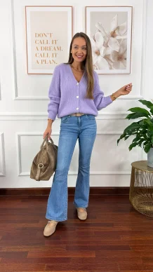 Alpakowy kardigan Nolia fioletowy