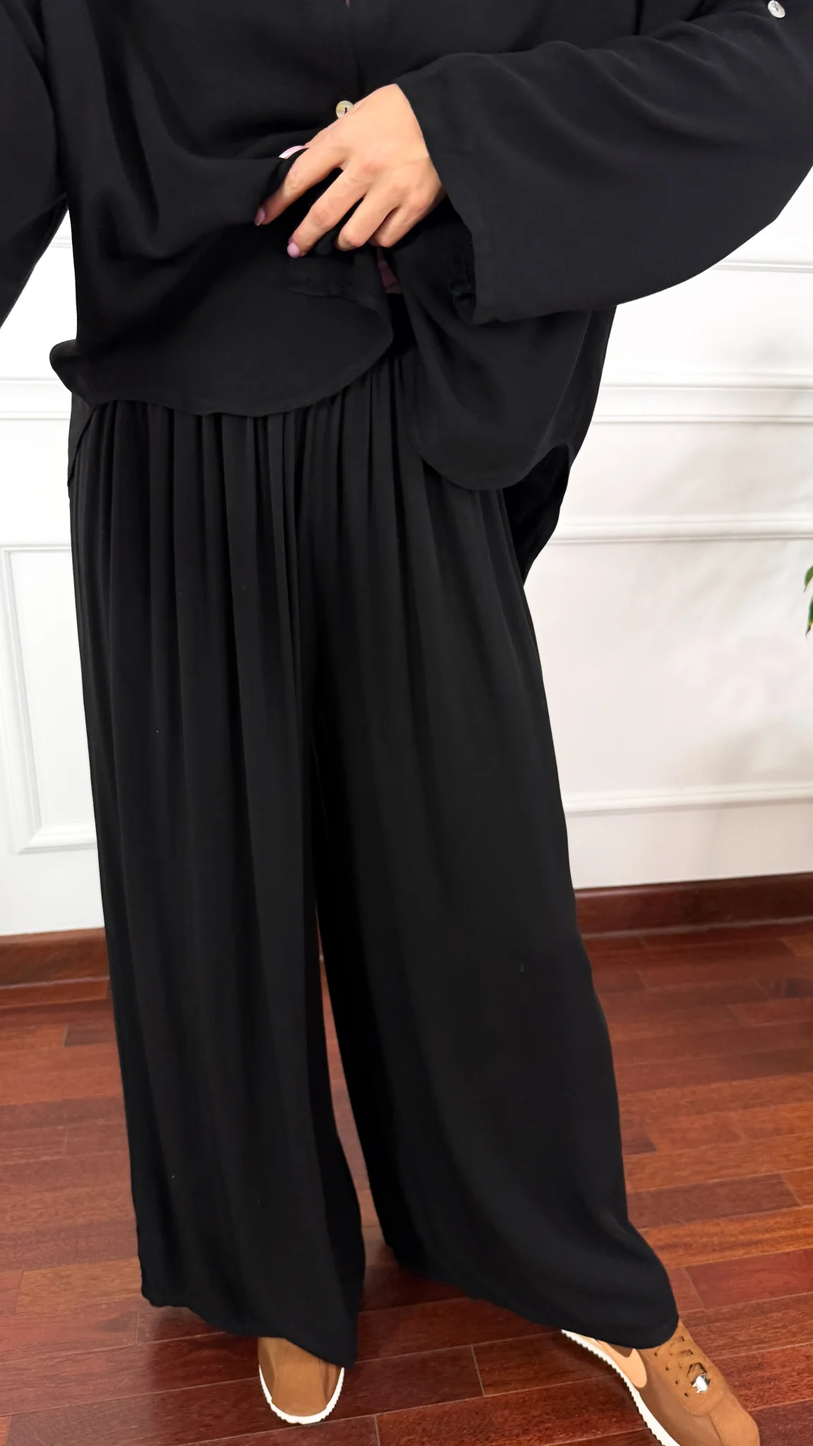 Wiskozowy komplet Ressa czarny