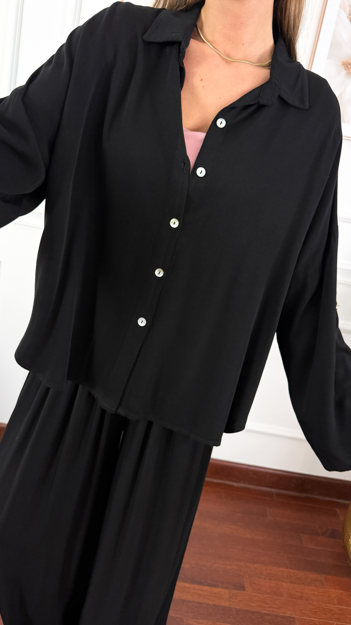 Wiskozowy komplet Ressa czarny