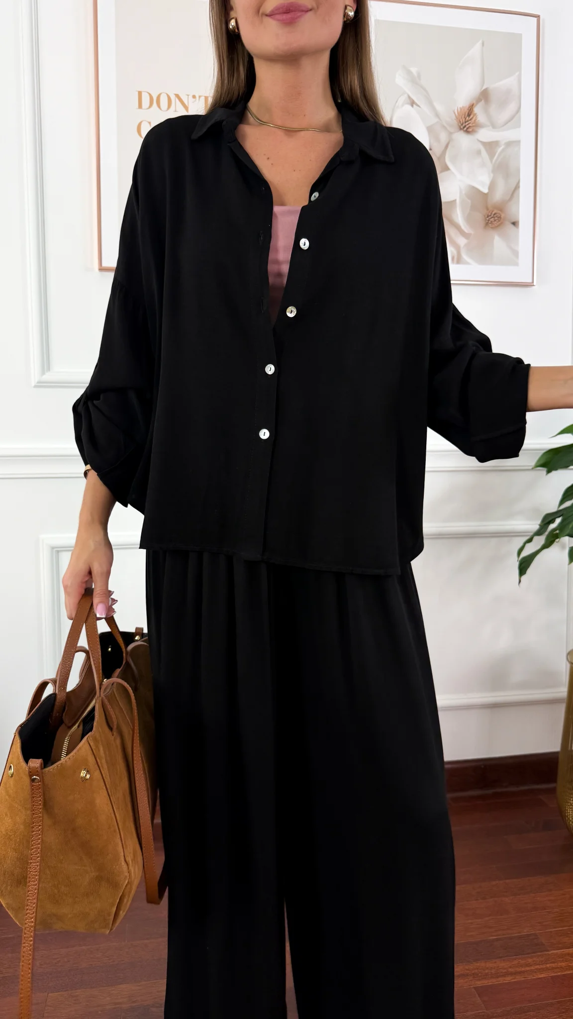 Wiskozowy komplet Ressa czarny