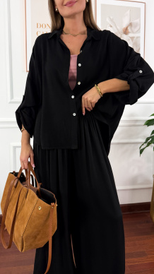 Wiskozowy komplet Ressa czarny