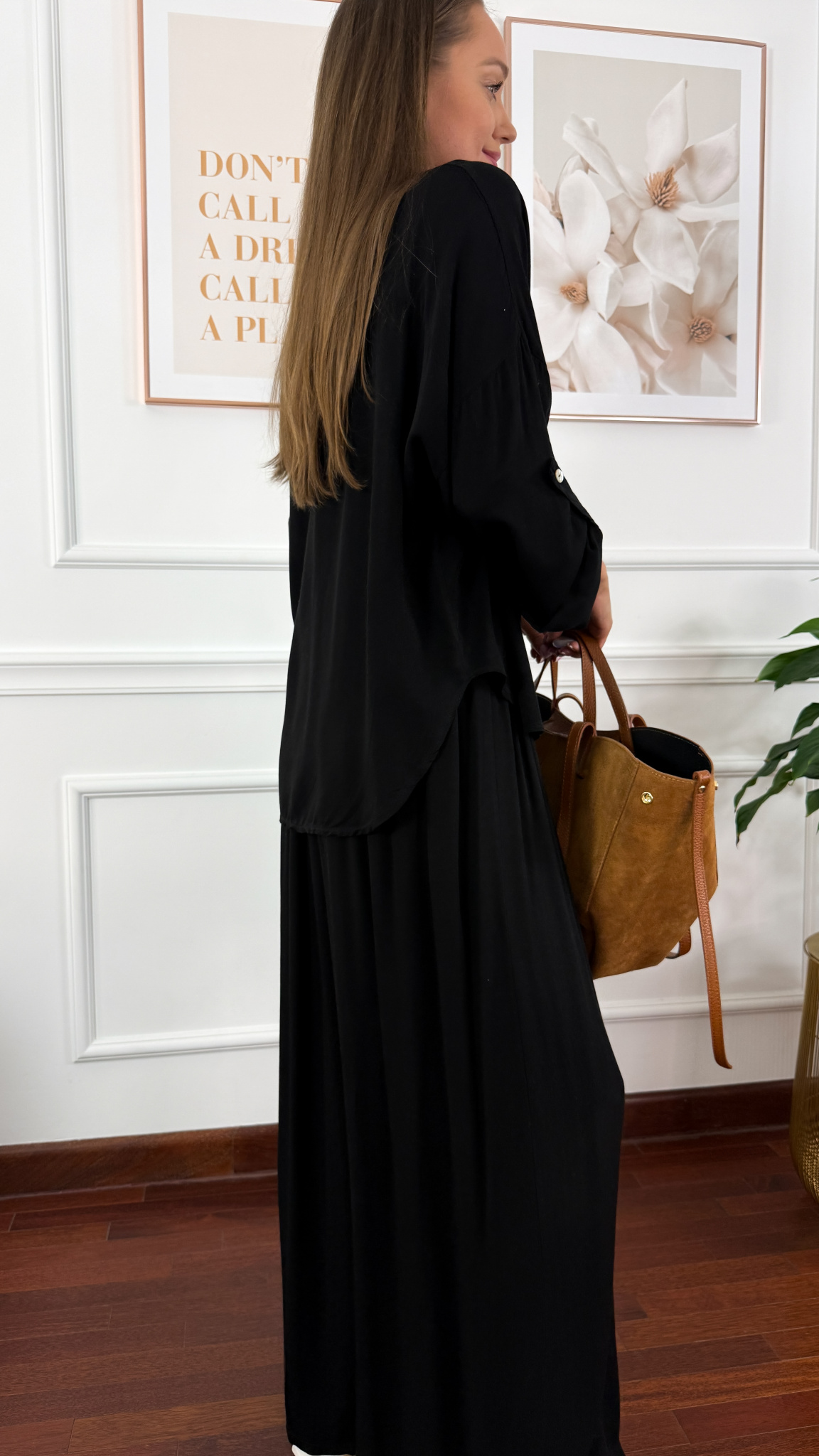 Wiskozowy komplet Ressa czarny