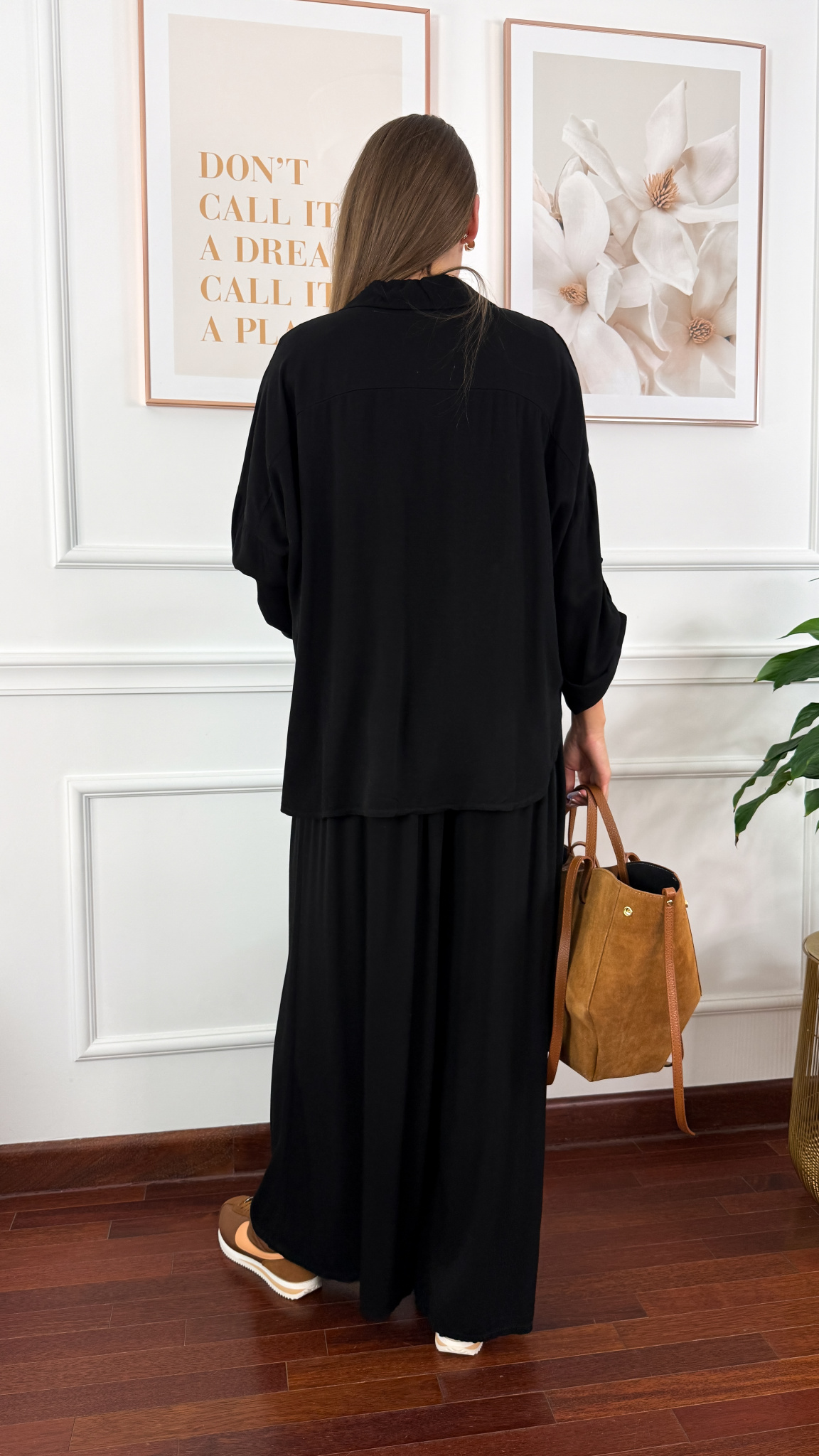 Wiskozowy komplet Ressa czarny