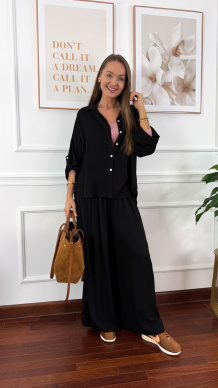 Wiskozowy komplet Ressa czarny