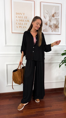 Wiskozowy komplet Ressa czarny