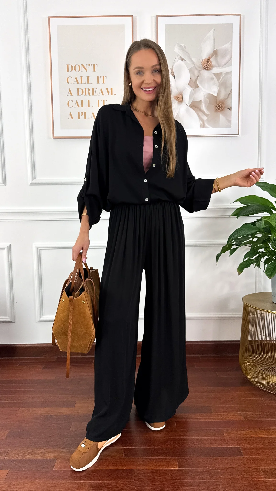 Wiskozowy komplet Ressa czarny