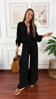 Wiskozowy komplet Ressa czarny