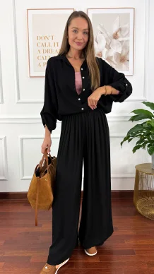 Wiskozowy komplet Ressa czarny