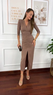 Sukienka maxi Benia cappucino