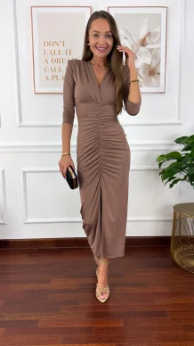 Sukienka maxi Benia cappucino