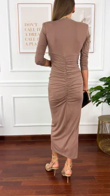 Sukienka maxi Benia cappucino