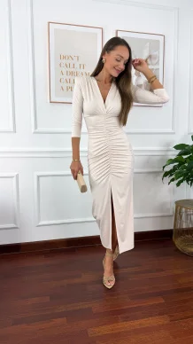 Sukienka maxi Benia beżowa