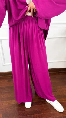 Wiskozowy komplet Ressa fuksja