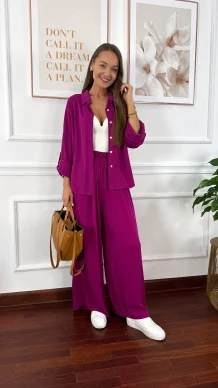 Wiskozowy komplet Ressa fuksja