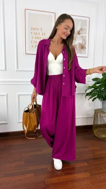 Wiskozowy komplet Ressa fuksja