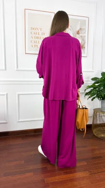 Wiskozowy komplet Ressa fuksja